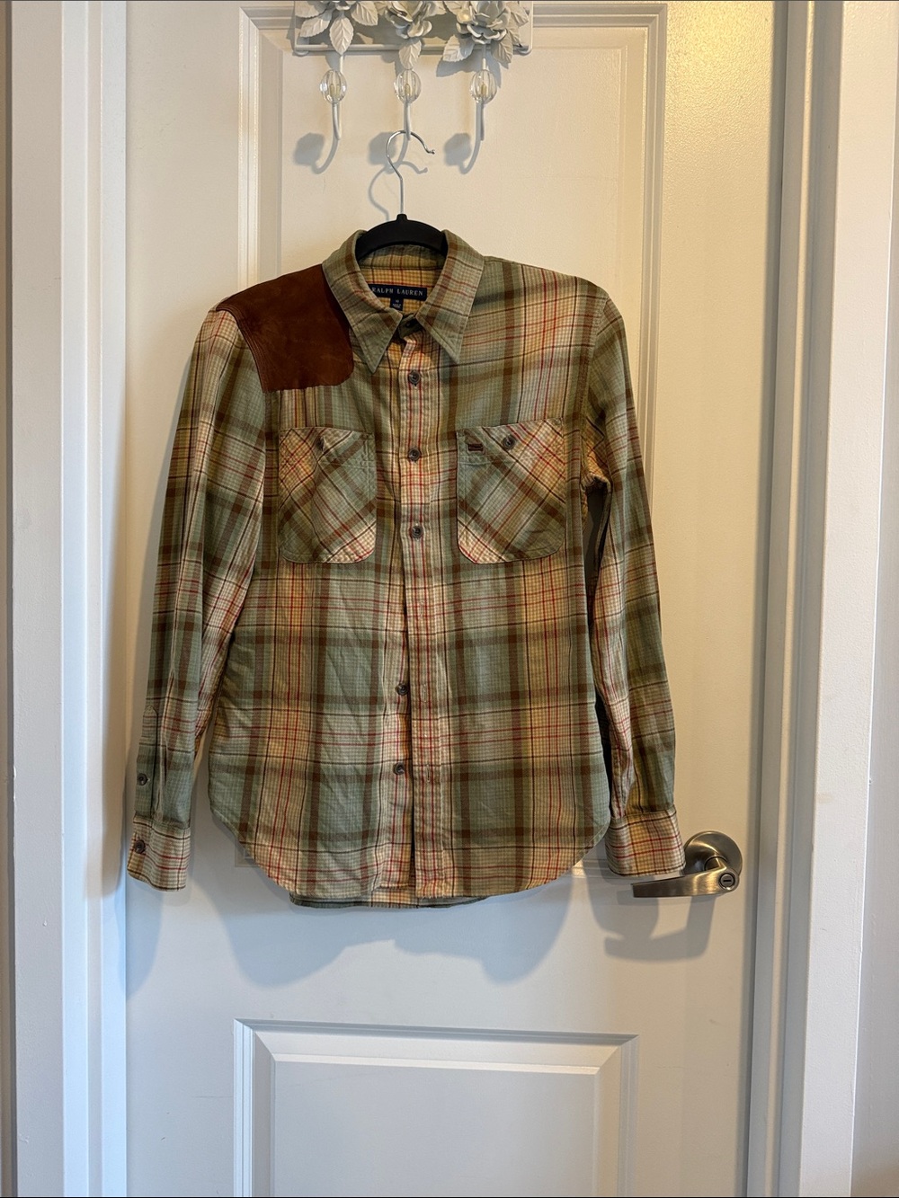Ralph Lauren Plaid Shirt in Tan, Navy